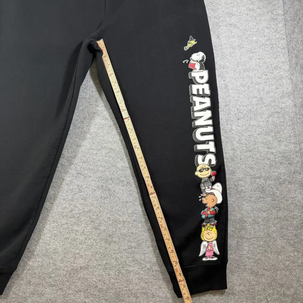 Peanuts Joggers Mens XXXL Black Halloween Graphic Sweatpants Cotton Blend